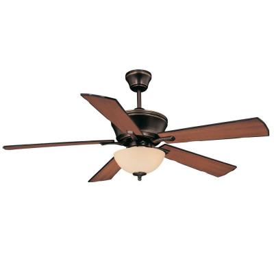 52 in. Old Bronze Ceiling Fan with Cream Scavo Glass